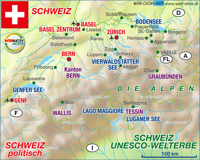 Karte von Schweiz (Land / Staat)