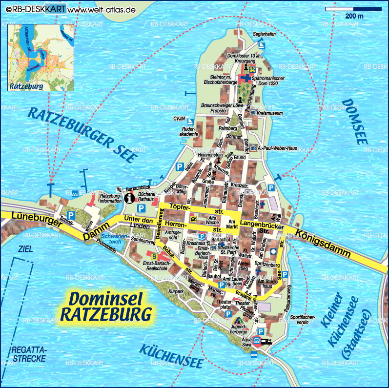 Map of Ratzeburg (City in Germany, Schleswig-Holstein)