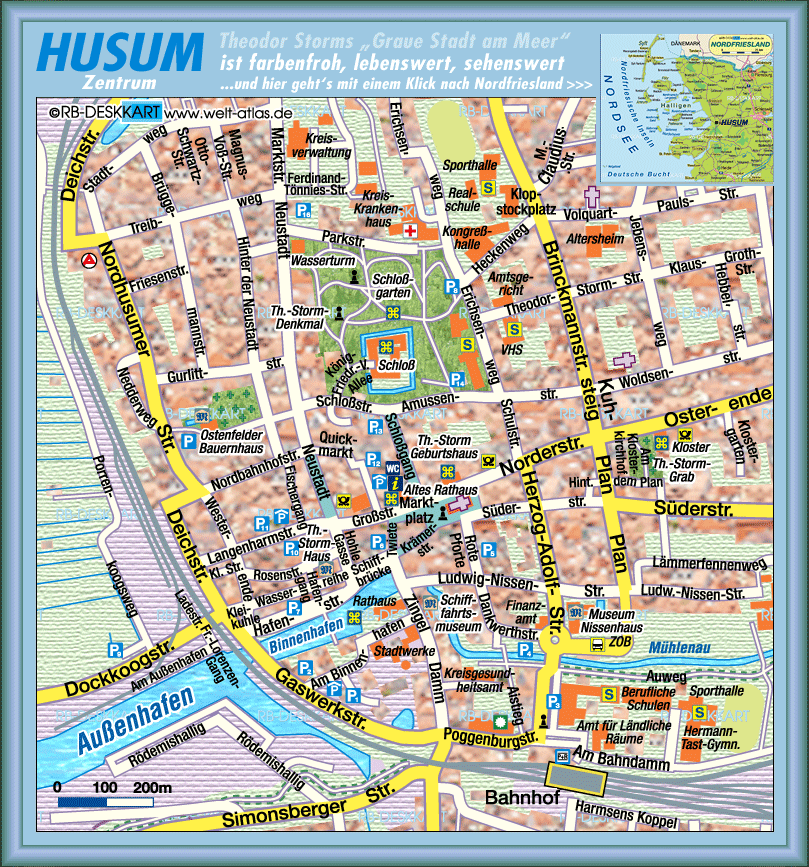 Karte von Husum (Stadt in Deutschland, Schleswig-Holstein)