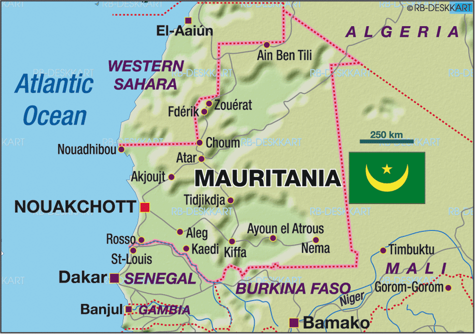Karte von Mauretanien (Land / Staat)