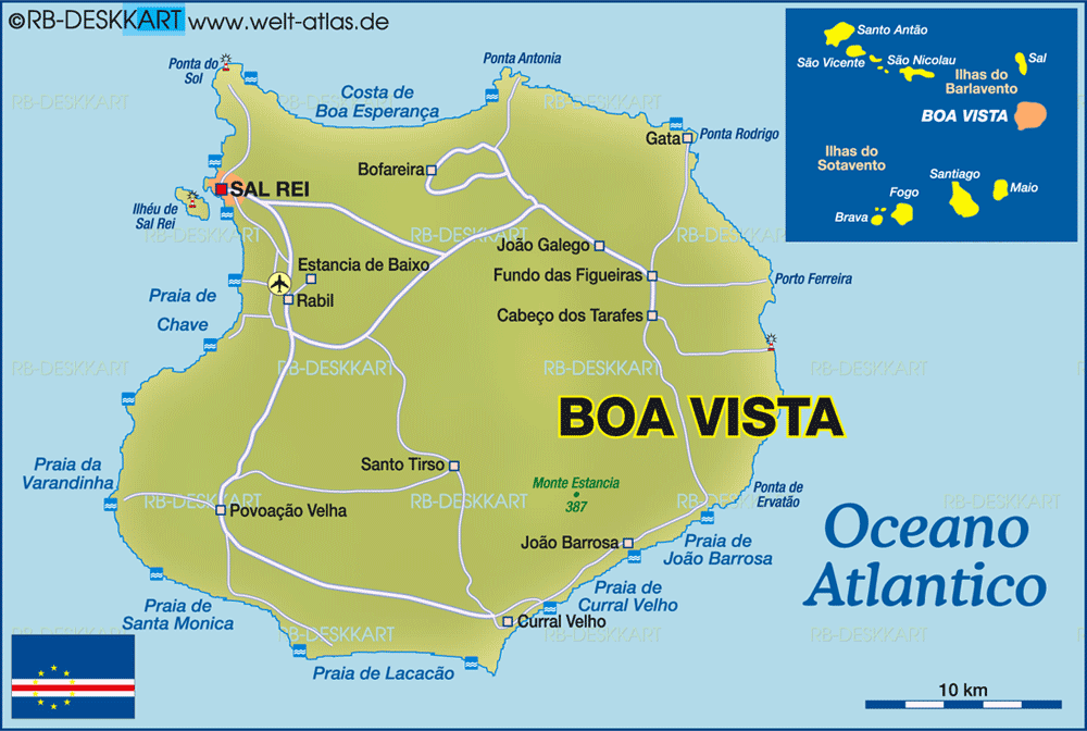 Karte von Boa Vista (Insel in Kap Verde)