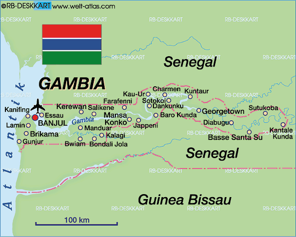 Map of Gambia, The (Country)