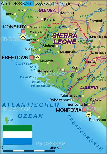 Karte von Sierra Leone (Land / Staat)