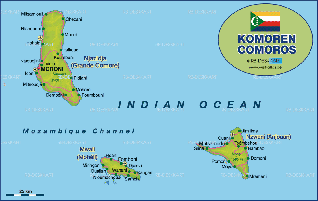 Map of Comoros (Country)