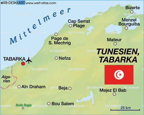 Map of Tabarka (Region in Tunisia)