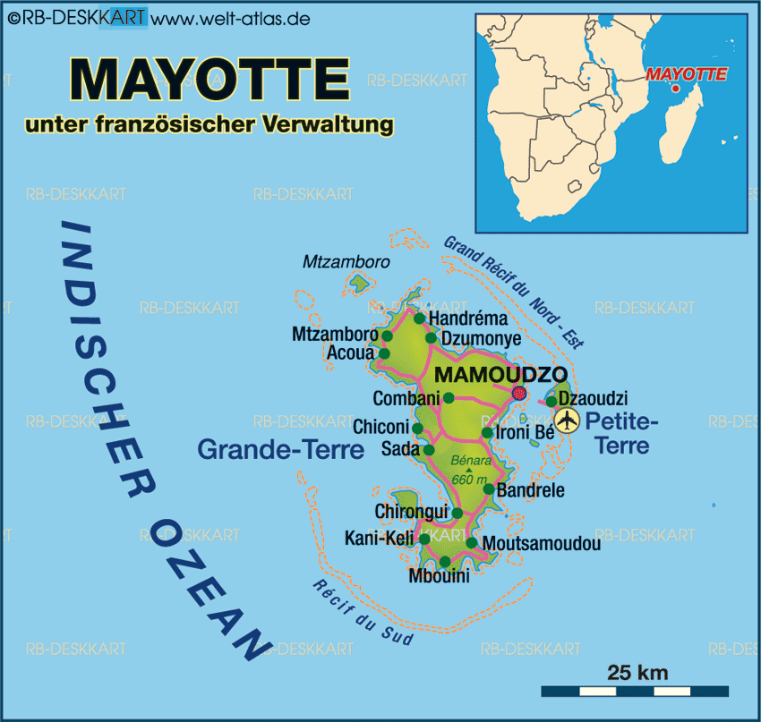 Karte von Mayotte (Insel in Frankreich)