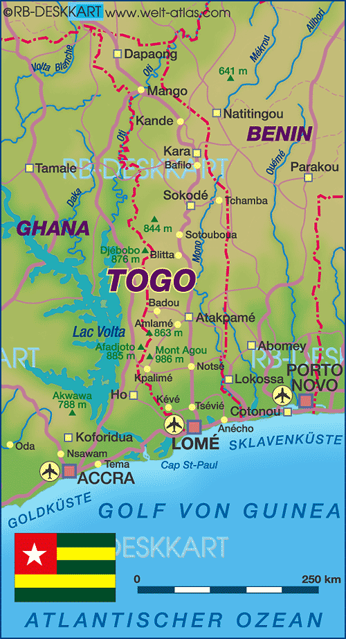 Karte von Togo (Land / Staat)