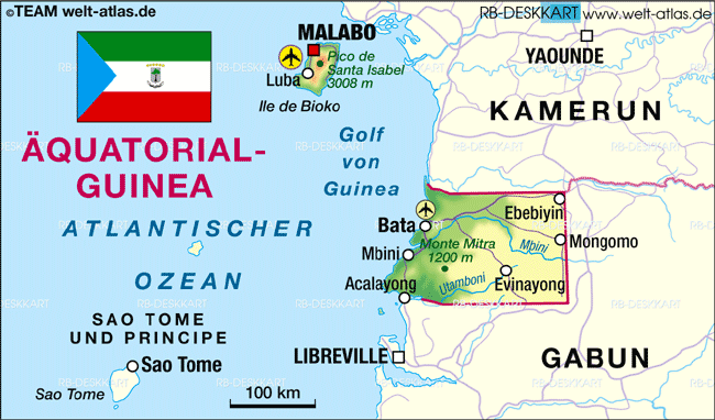 Map of Equatorial Guinea (Country in Equatorial Guinea)