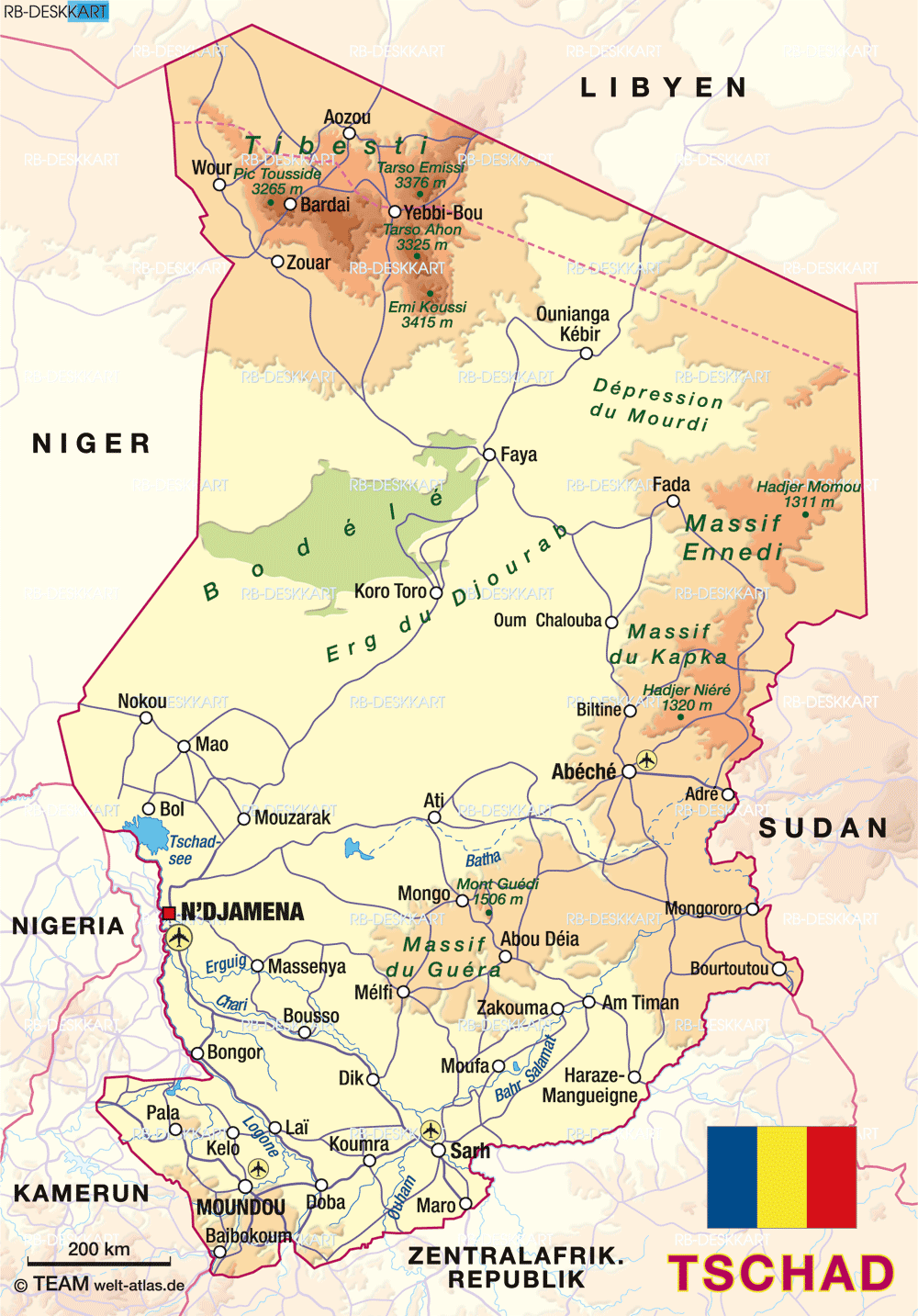 Map of Chad (Country)