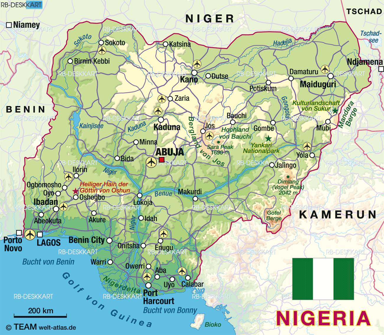 Karte von Nigeria (Land / Staat)