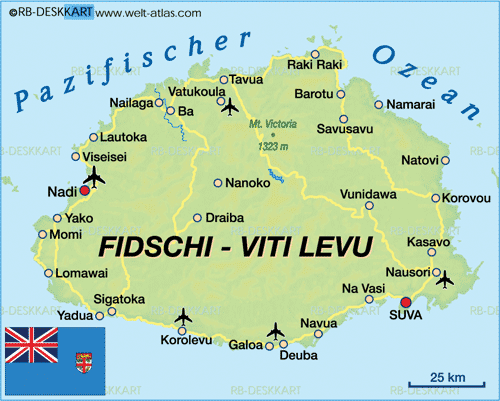 Karte von Viti Levu (Region in Fidschi)