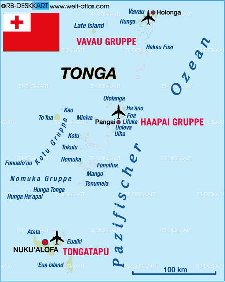 Karte von Tonga (Land / Staat)