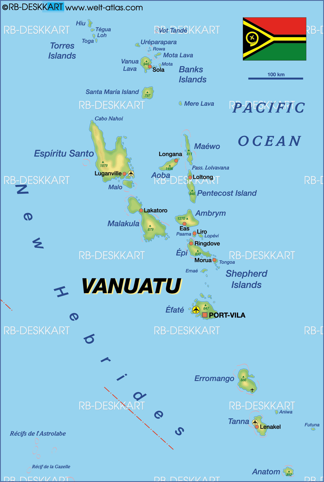 Karte von Vanuatu (Land / Staat)