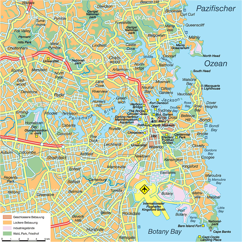 Karte von Sydney (Stadt in Australien)