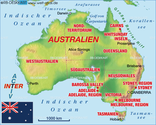 Karte von Australien (Land / Staat)