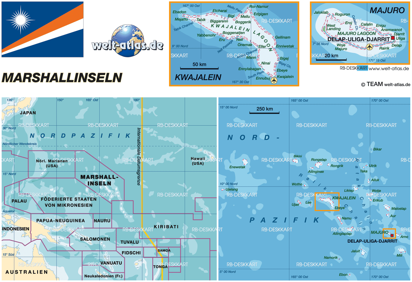 Karte von Marshallinseln (Land / Staat)