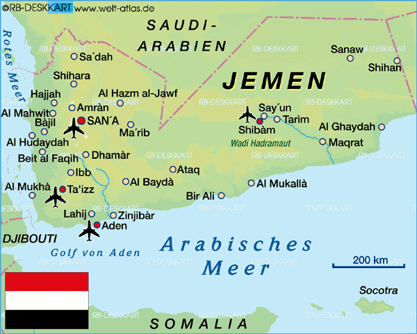 Karte von Jemen (Land / Staat)