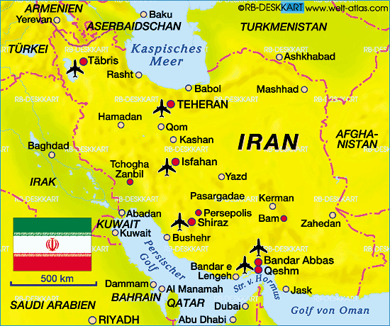 Karte von Iran (Land / Staat)