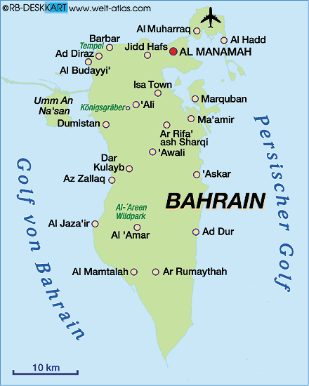 Karte von Bahrain (Land / Staat)