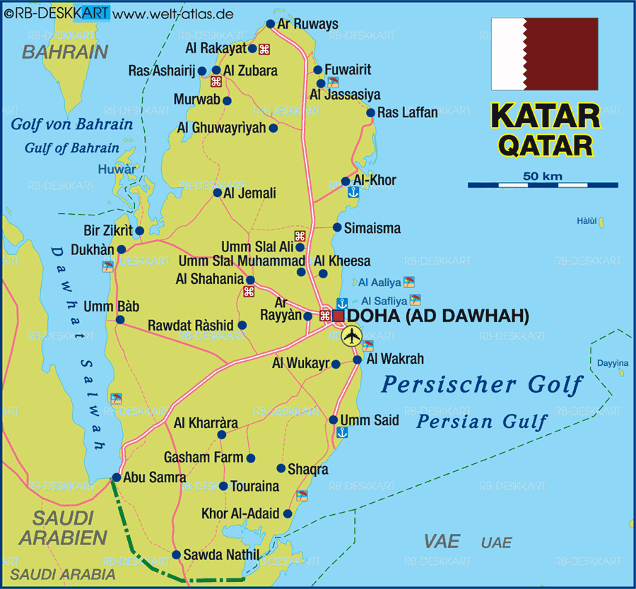 Map of Qatar (Country)