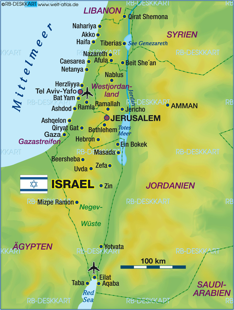 Karte von Israel (Land / Staat)