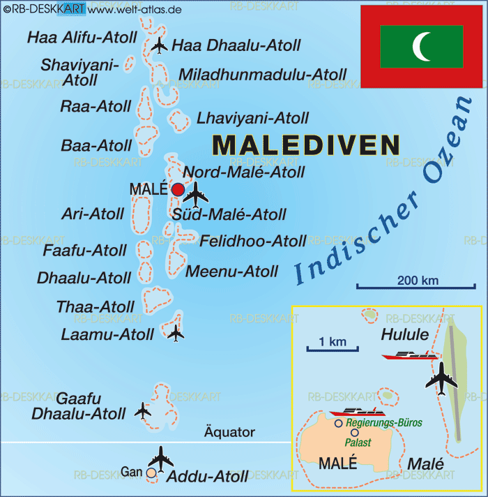 Karte von Malediven (Land / Staat)