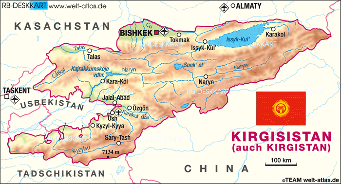 Karte von Kirgistan (Kirgisistan) (Land / Staat)