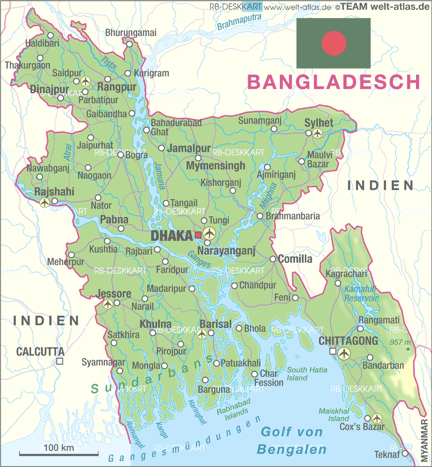 Karte von Bangladesh (Land / Staat)