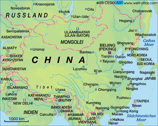 Karte von China (Land / Staat)