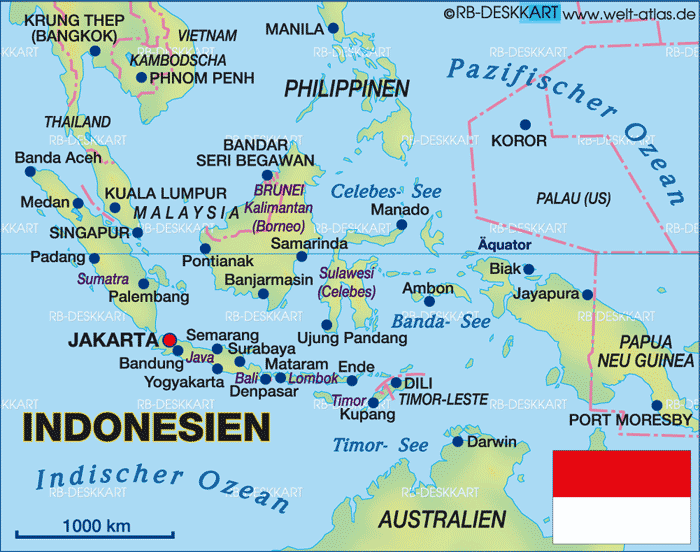 Karte von Indonesien Land Staat Welt Atlas de