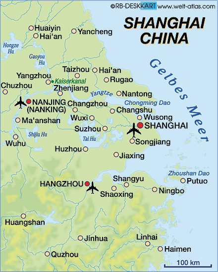 Map of Shanghai (Region in China)