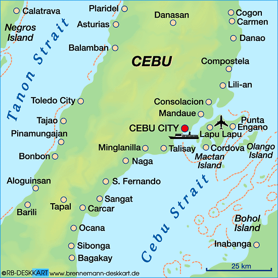 Karte von Cebu, Philippinen (Region in Philippinen)