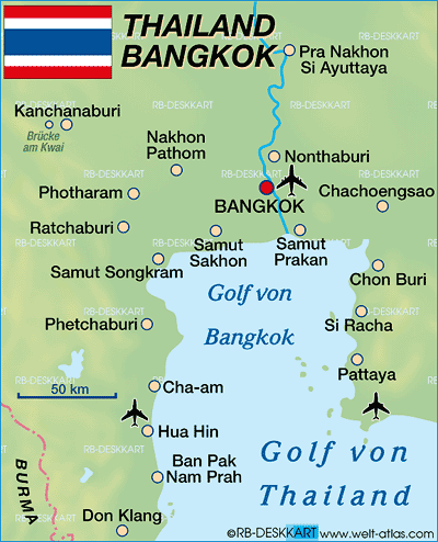 Map of Bangkok (Region in Thailand)