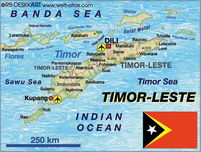 Karte von Timor-Leste (Ost Timor) (Land / Staat in Timor-Leste (Ost Timor))