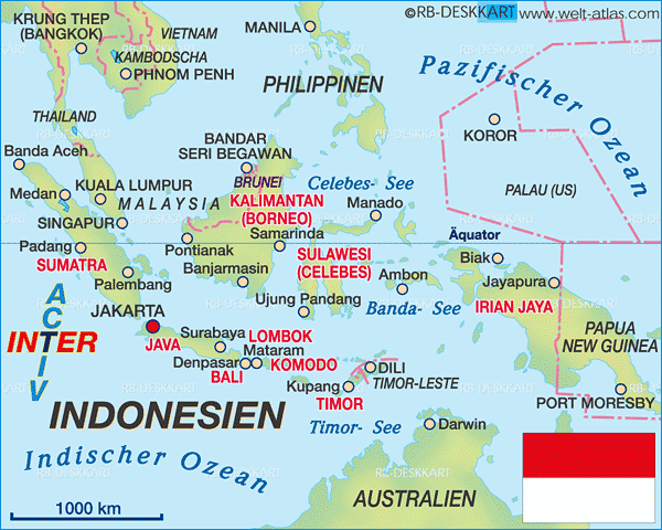 Karte von Indonesien (Land / Staat)