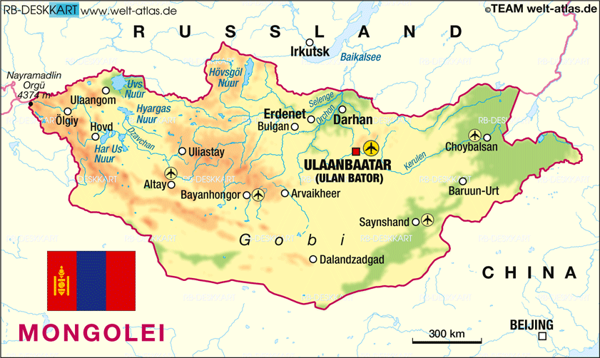 Karte von Mongolei (Land / Staat)