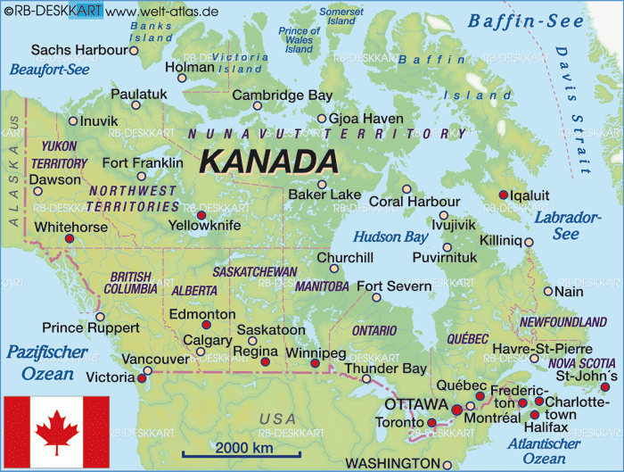 Karte von Kanada (Land / Staat)