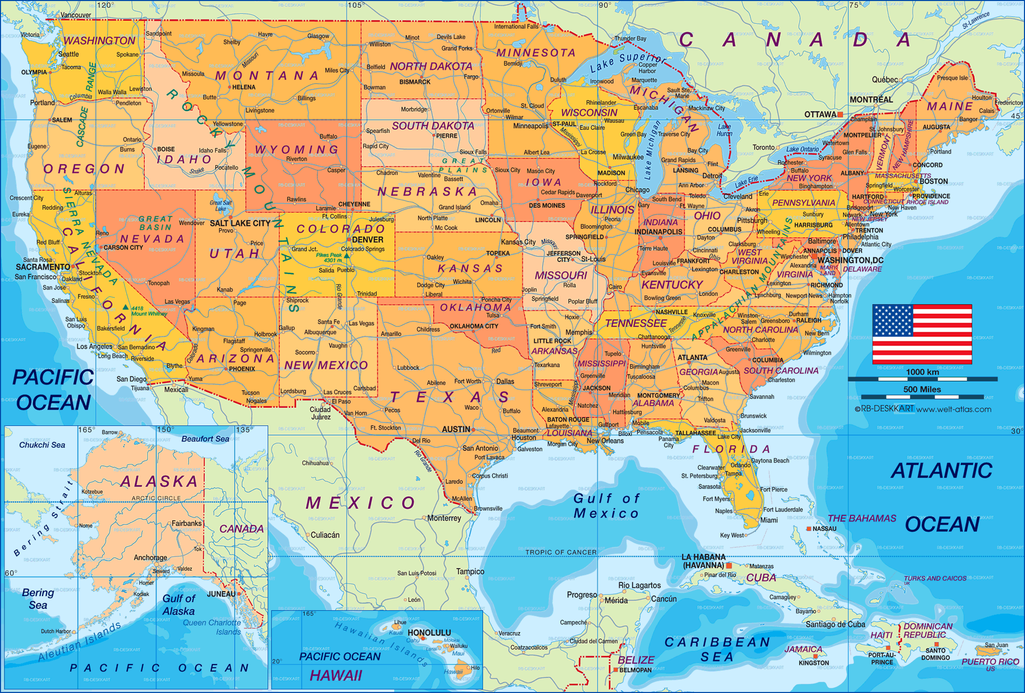 Map of USA politically (Country)