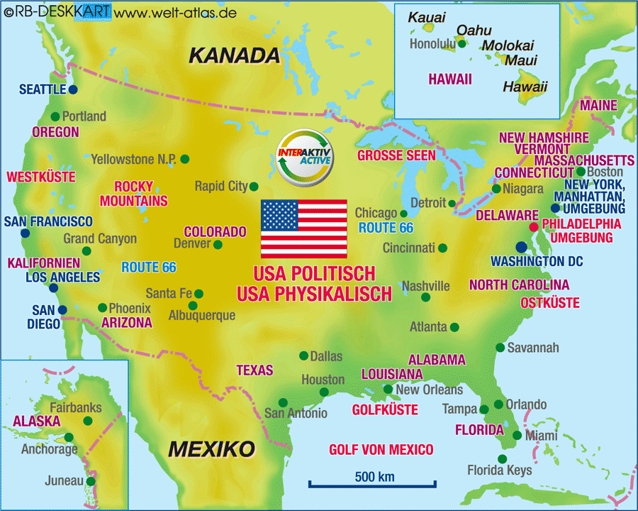 Karte von USA (Land / Staat)
