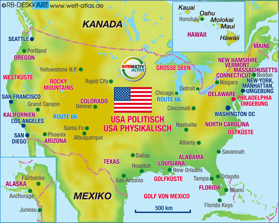 Karte Von Usa Land Staat Welt Atlas De