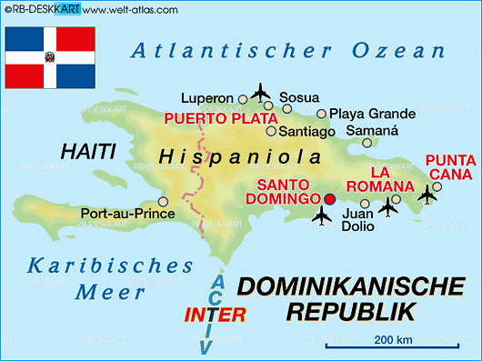 Karte von Dominikanische Republik (Land / Staat)
