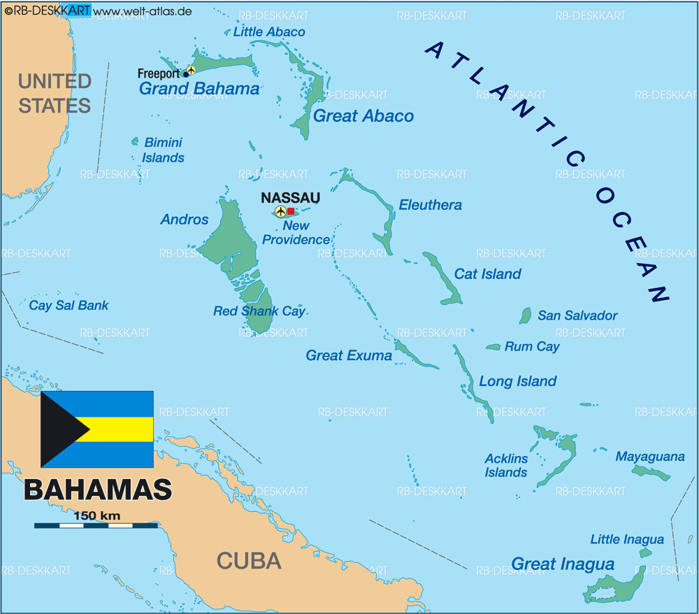 Karte von Bahamas (Bahamas) - Karte auf Welt-Atlas.de - Atlas der Welt