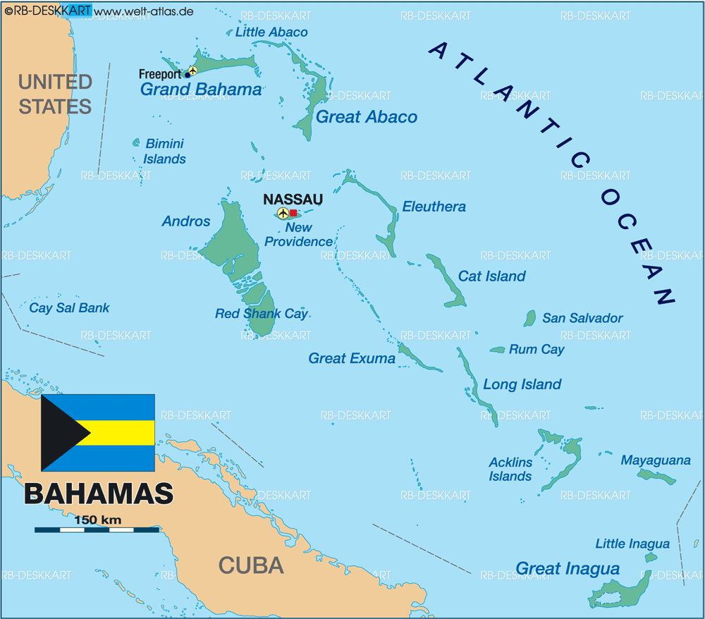 Map of Bahamas, The (Country) | Welt-Atlas.de