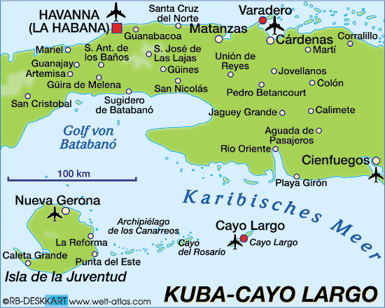 Karte von Cayo Largo (Region in Kuba)