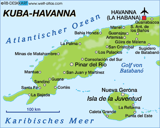 Map of Havanna (Region in Cuba)