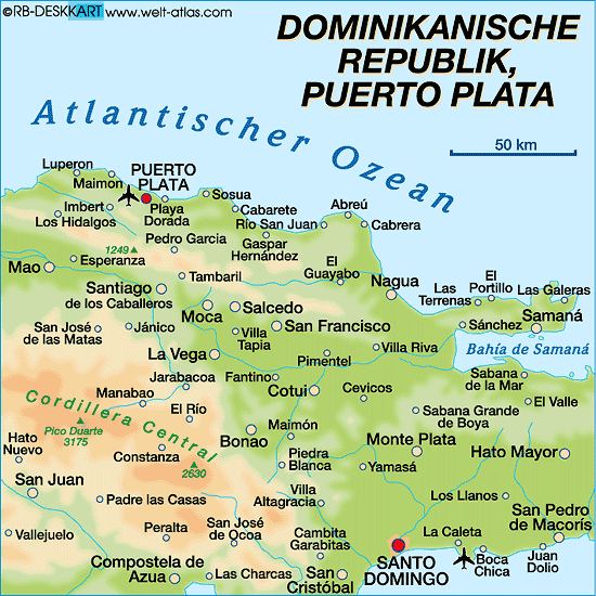 Karte von Puerto Plata (Region in Dominikanische Republik)