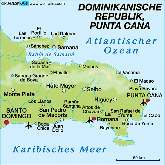 Map Of Punta Cana Region In Dominican Republic Welt Atlas De