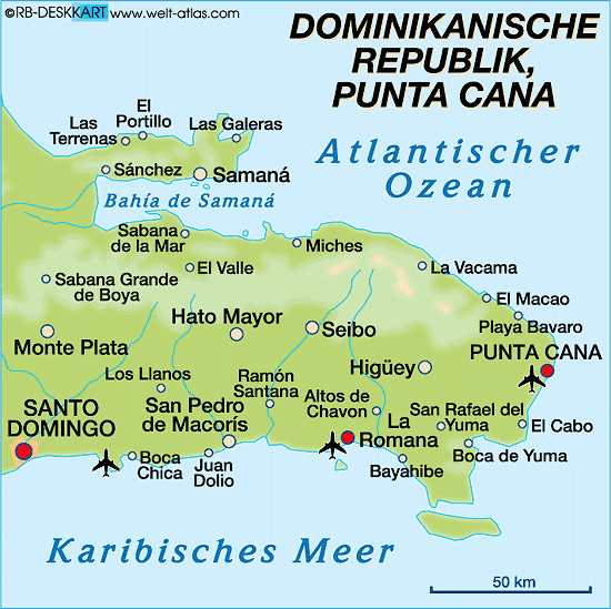 Karte von Punta Cana (Region in Dominikanische Republik) | Welt-Atlas.de