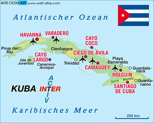 Karte von Kuba (Land / Staat)