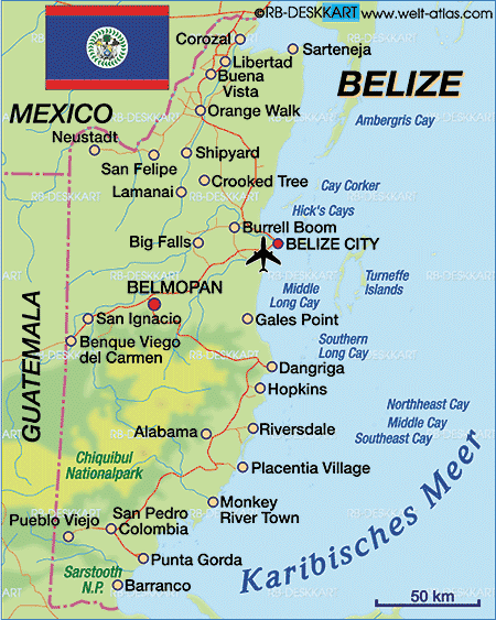 Map of Belize (Country)